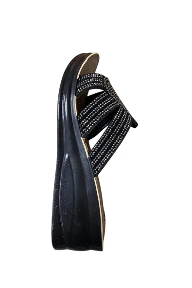 henedi Kadın Dolgu Topuklu Taşlı Yazlık Terlik - Resim 6