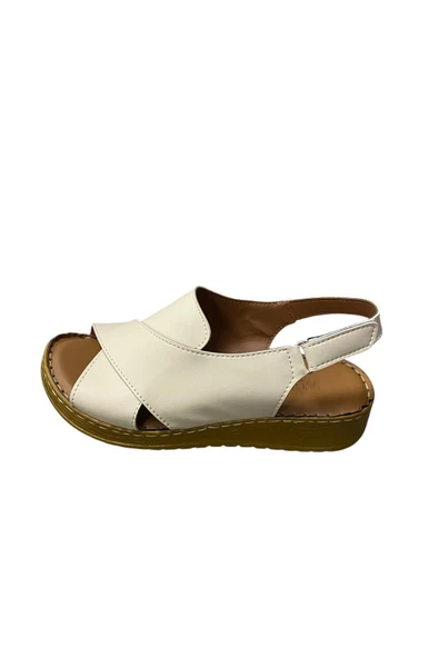 WHİTE LİNE Kadın Düz Taban Yazlık Ayakkabı Sandalet - Resim 6