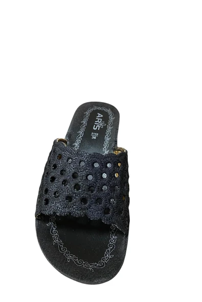 BY ARİS Kadın Düz İnce Taban Triko Terlik - Resim 3