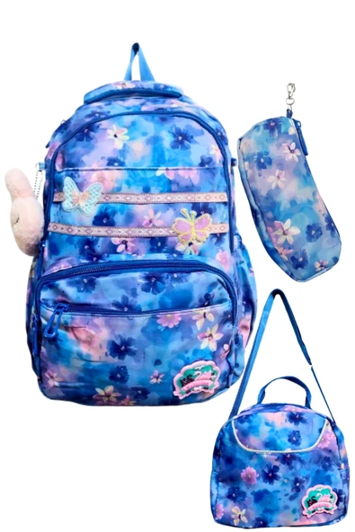 5 bölmeli kalemlikli ve beslenmeli nano ithal okul çantası su geçirmez full astarlı ürün görseli