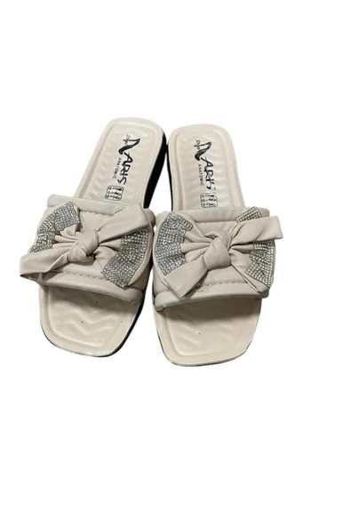 güven kundura Kadın Düztaban Taşlı Fiyonklu Terlik ürün görseli