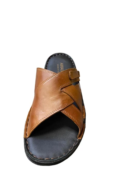 güven kundura Erkek Hakiki Deri Terlik - Resim 8