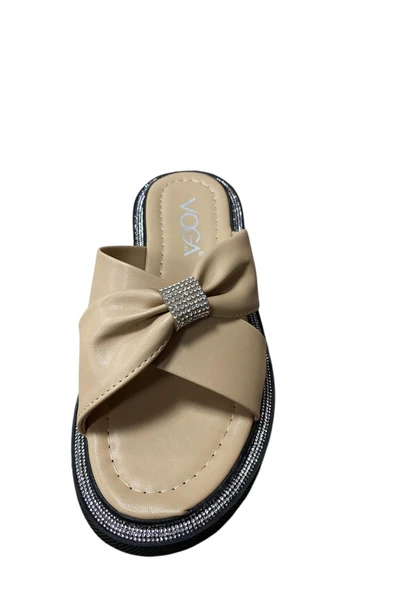 Voga Kadın Düz Taban Taşlı Terlik - Resim 12