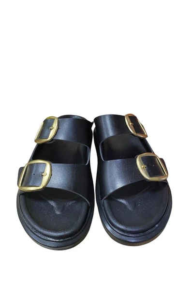 Shoes Kadın Tokalı Kalın Taban Terlik - Resim 2