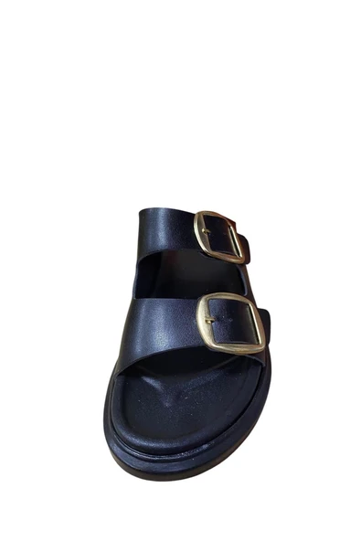 Shoes Kadın Tokalı Kalın Taban Terlik - Resim 4