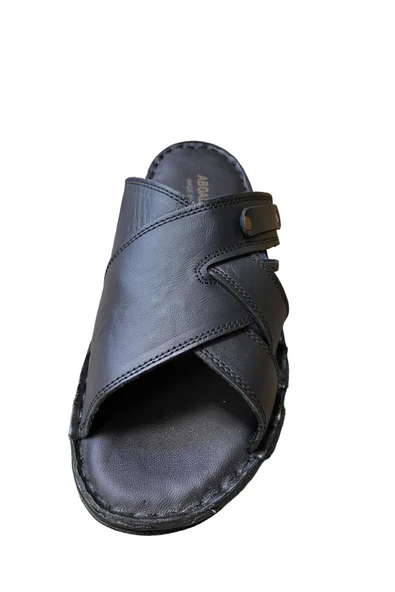 güven kundura Erkek Hakiki Deri Terlik - Resim 4