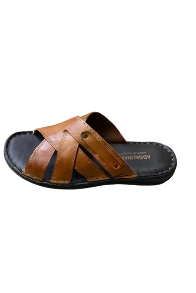 güven kundura Erkek Hakiki Deri Terlik - Resim 5