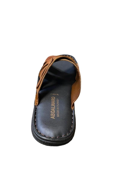 güven kundura Erkek Hakiki Deri Terlik - Resim 6