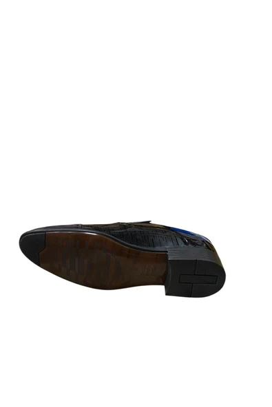 güven kundura Erkek Siyah Hakiki Deri Rugan Ayakkabı - Resim 3