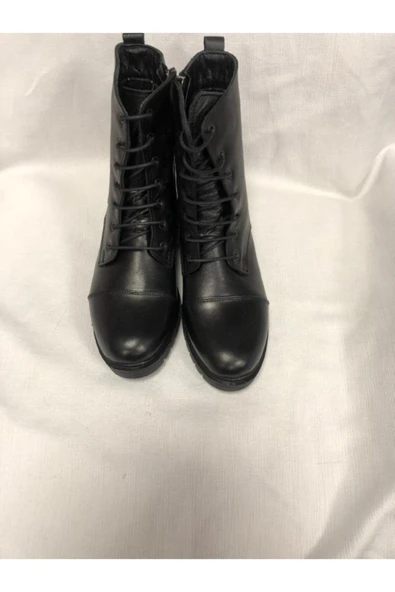 güven kundura Siyah Hakiki Deri Unisex Postal Bot - Resim 2