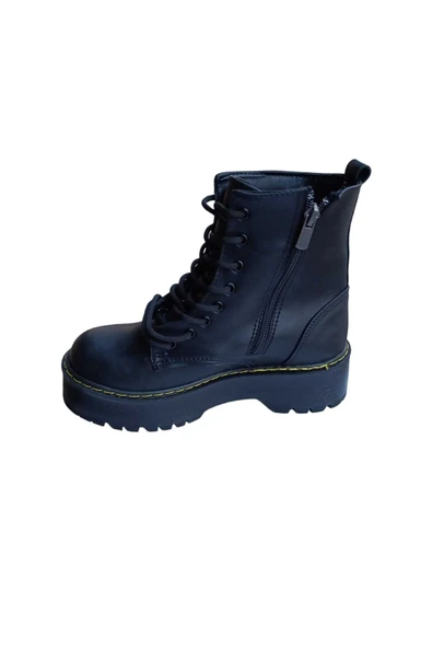 Şanzelize Kadın Düz Bağcıklı Fermuarlı Bot - Resim 3