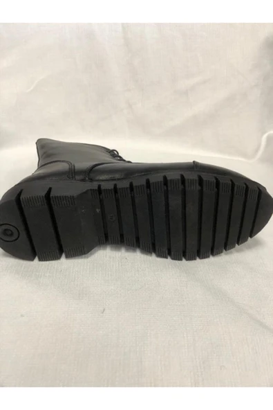 güven kundura Siyah Hakiki Deri Unisex Postal Bot - Resim 5