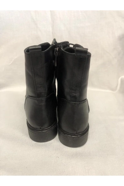 güven kundura Siyah Hakiki Deri Unisex Postal Bot - Resim 3