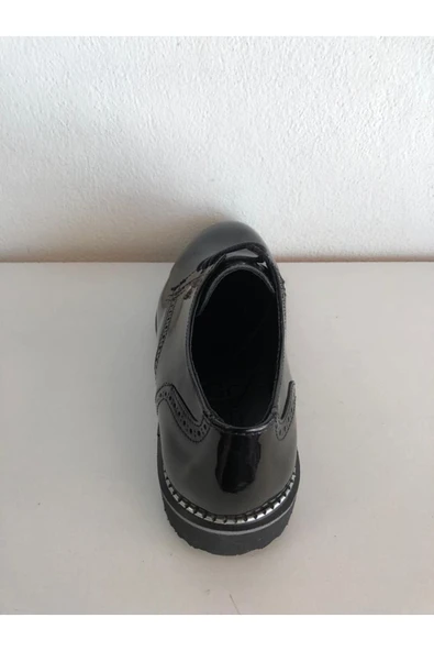 By Falcon Erkek Siyah Rugan Bağcıklı Ayakkabı - Resim 4