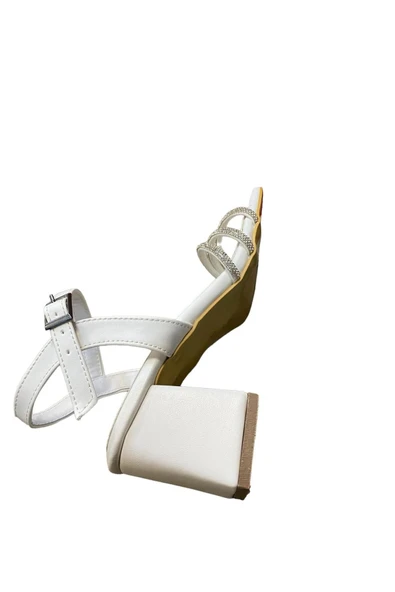 AYEM Kadın Taşlı Kalın Topuk Yazlık Ayakkabı - Resim 2