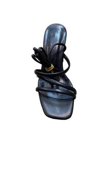 Aca Kadın Kısa Kalın Topuklu İpli Yazlık Ayakkabı - Resim 2