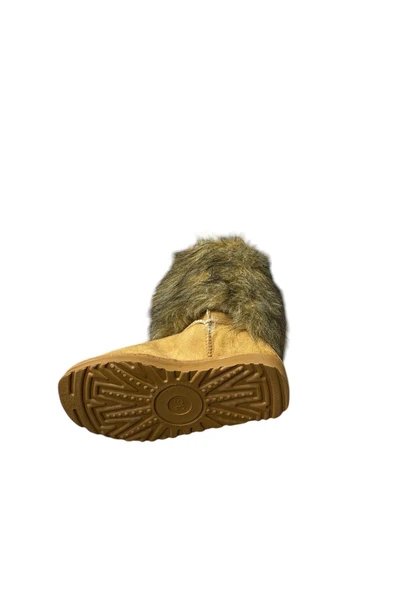 güven kundura Kadın Süet Tüylü Bot Çizme - 5