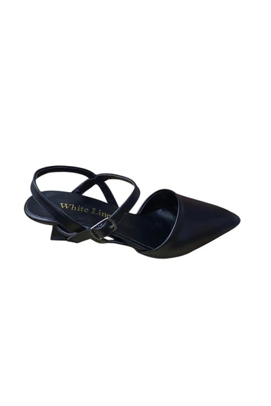 WHİTE LİNE Kadın Arkası Açık Burnu Kapalı kısa Kadeh Topuk Stiletto - Resim 9