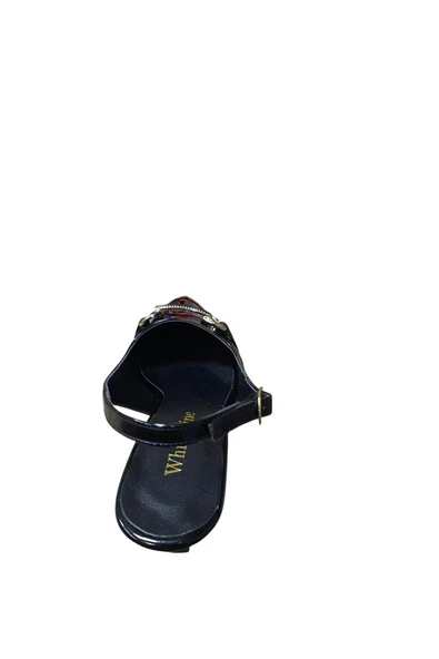 WHİTE LİNE Kadın Tokalı Kısa İnce Topuk Rugan Stiletto - Resim 5