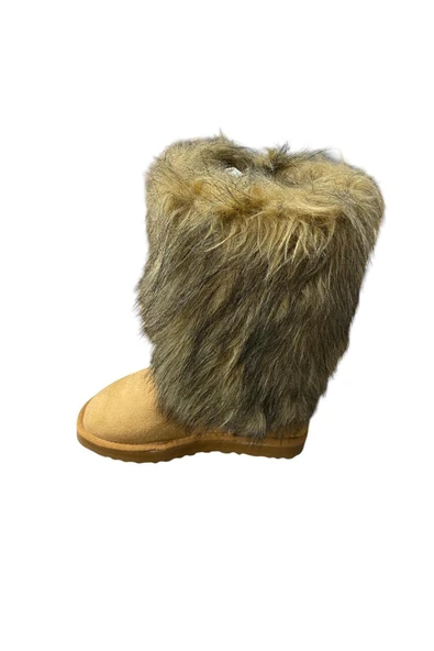 güven kundura Kadın Süet Tüylü Bot Çizme