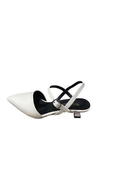 WHİTE LİNE Kadın Arkası Açık Burnu Kapalı kısa Kadeh Topuk Stiletto ürün görseli