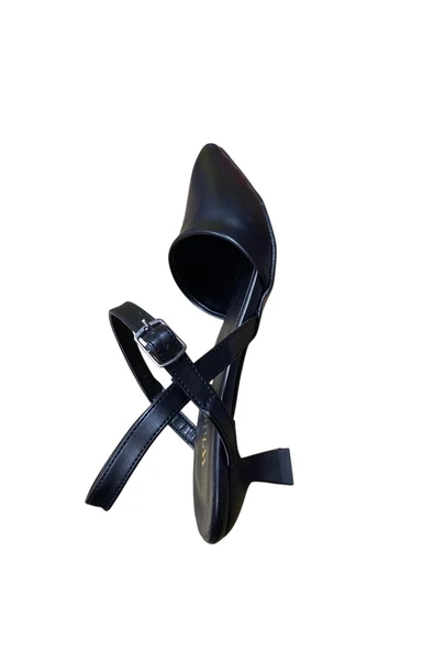 WHİTE LİNE Kadın Arkası Açık Burnu Kapalı kısa Kadeh Topuk Stiletto - Resim 8