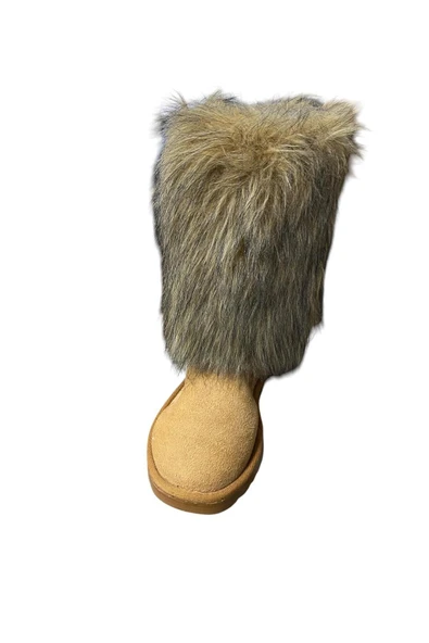 güven kundura Kadın Süet Tüylü Bot Çizme - 2