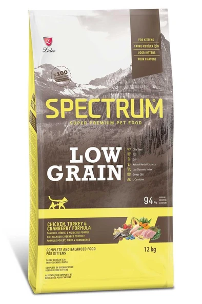 Spectrum Low Grain Tavuk ve Hindi Etli Yavru Kedi Maması 12 Kg ürün görseli