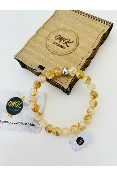 GERÇEK SİTRİN TAŞI BİLEKLİK | ÖZEL KUTUSUNDA | MÜŞTERİ KARTLI MK.009.030 - Resim 2