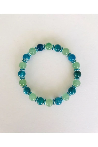 MK TASARIM GERÇEK APATİT AVENTURİN BİLEKLİK MK.034.001 ürün görseli