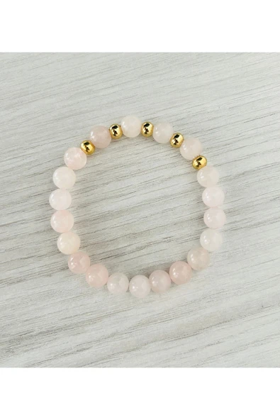 MK TASARIM GERÇEK PEMBE KUVARS BİLEKLİK MKT003 ürün görseli