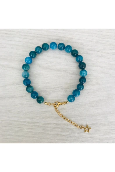 MK TASARIM GERÇEK APATİT TAŞI BİLEKLİK (A+ KALİTE ) MKT2025022 ürün görseli