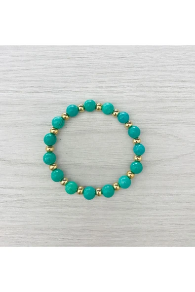 MK TASARIM GERÇEK TURKUAZ YAŞI BİLEKLİK MKT054 ürün görseli