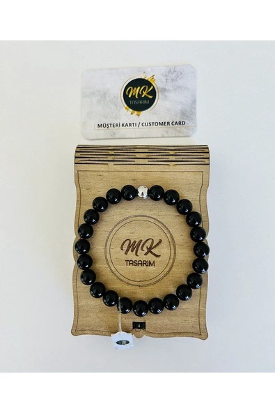 GERÇEK OBSİDYEN TAŞI BİLEKLİK MK.009.029 ürün görseli