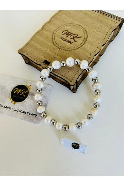 GERÇEK İNCİ BİLEKLİK | ÖZEL KUTUSUNDA | MÜŞTERİ KARTLI MK.018.001 - Resim 4