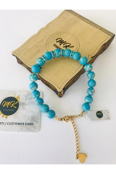 MK TASARIM GERÇEK VARİSİT TAŞI BİLEKLİK MK.35.1 - Resim 2