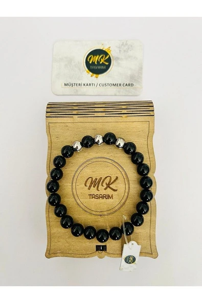 GERÇEK OBSİDYEN TAŞI BİLEKLİK MK.013.016 - Resim 4