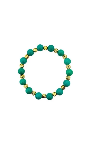 MK TASARIM GERÇEK TURKUAZ TAŞI BİLEKLİK MK.031.002 ürün görseli