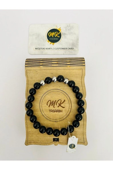 GERÇEK OBSİDYEN TAŞI BİLEKLİK MK.013.016 ürün görseli
