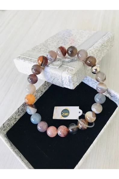 MK TASARIM Gerçek Bostwana Akik Bileklik - Resim 2