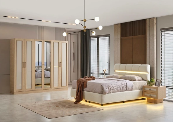 HELİS MDF YATAK ODASI TAKIMI ürün görseli 1