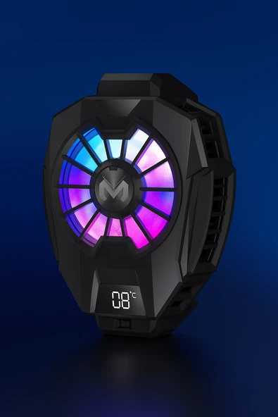 qasul Dijital Göstergeli RGB Led Işıklı Gamer Oyuncu Telefon Ve Tablet Soğutucu - 8