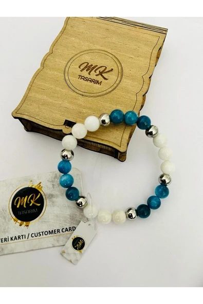 GERÇEK AYTAŞI APATİT TAŞI BİLEKLİK MK.023.006 - Resim 2