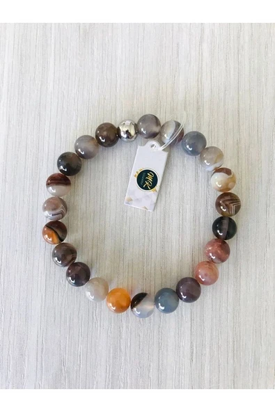 MK TASARIM Gerçek Bostwana Akik Bileklik - Resim 4