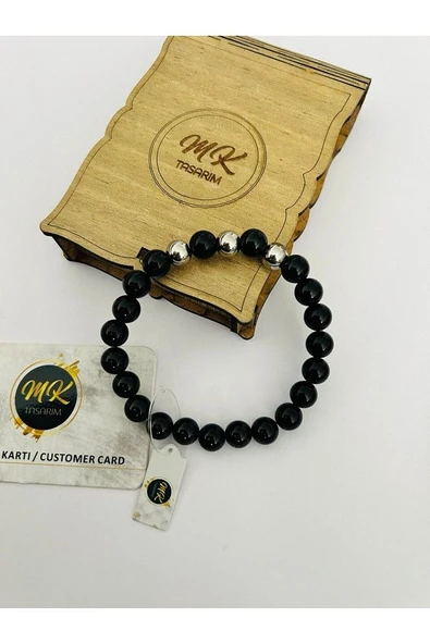 GERÇEK OBSİDYEN TAŞI BİLEKLİK MK.013.016 - Resim 3