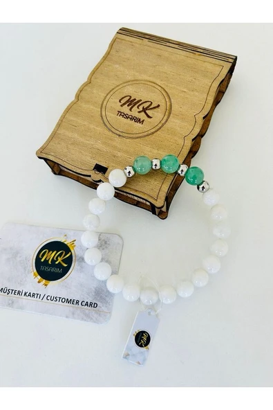 MK TASARIM Gerçek Aytaşı - Aventurin Taşı Bileklik 37.002 - Resim 2