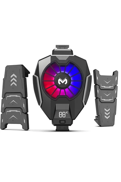 qasul Dijital Göstergeli RGB Led Işıklı Gamer Oyuncu Telefon Ve Tablet Soğutucu - 2