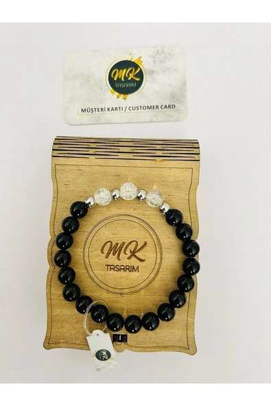 GERÇEK OBSİDYEN- NECEF TAŞI BİLEKLİK MK.003.026 ürün görseli