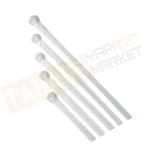 STR-2040 Cırtlı Beyaz Pls. Kelepçe 3,6x150 mm*75x4 - 1