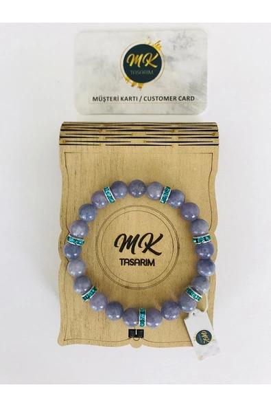 MK TASARIM  GERÇEK MOR KUVARS TAŞI BİLEKLİK MK.028.7 ürün görseli